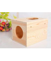 MeLovPets Hamster Wooden House for Small Pets- Natural Wood Hideout for Mouse Gerbils Lemmings Rats