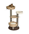 Midwest Homes for Pets 47.7-Inch Feline Nuvo "Summit" Fashionable Cat Tree with Removable Lounging Cat Bed, Brown & Tan (139S-TN)