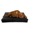 Medium - 36 x 24 x 5 - Black Premium Org Hemp Dog Bed - CertiPUR Fill - Removeable Cover