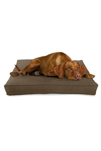 Large - 42 x 28 x 5 - Cocoa Premium Organic Hemp Dog Bed - CertiPUR Fill - Removeable Cover
