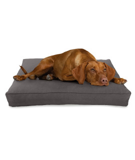 Medium - 36 x 24 x 5 - Shadow Gray Premium Org Hemp Dog Bed - CertiPUR Fill - Removeable Cover