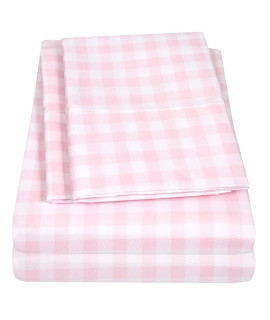 1500 Supreme Kids Bed Sheet collection - Fun colorful and comfortable Boys and girls Toddler Sheet Sets - Deep Pocket Wrinkle Free Soft and cozy Bedding - Full, Pink gingham