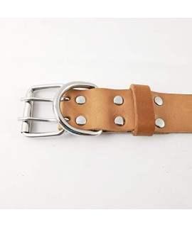 Lifegard Leather Dog Collar Plane Dark Tan - Large (K900001TN-L)