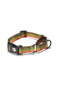 Wolfgang Man Beast Premium Martingale Dog collar for Small Medium Large Dogs, Made in USA, BrookTrout Print, XL (1 Inch x 22-29)
