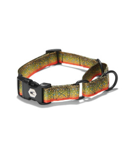 Wolfgang Man Beast Premium Martingale Dog collar for Small Medium Large Dogs, Made in USA, BrookTrout Print, XL (1 Inch x 22-29)