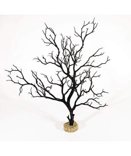 CURRENT USA Black Manzanita Branch 22-inch Tall with Weighted Base, Molded Aquarium D
