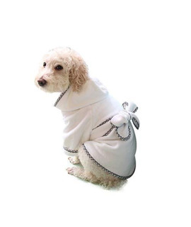 Dog Bathrobe, Puppy Hooded Robe Dog Drying Towel with Hooded & Waist Belt Quick-dry for Puppy Cats Small Medium Large Dogs