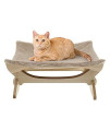 Cloudro ?? Pet Cat Bed?Elevated Cat Hammocks Cat Beds Wooden Frame Hanging Cat Cave Pet Furniture Sleep (Gray)
