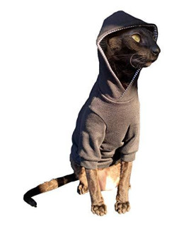 Kotomoda Sphynx Cat's Hoodie InBlack Naked Cat Hairless Cat Clothes (S)