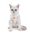Kitipcoo Professional Surgery Recovery Suit for Cats Paste Cotton Breathable Surgery Suits for Abdominal Wounds and Skin Diseases for Cats Dogs, After Surgery Wear Suit (M (6-8 lbs), Ball)
