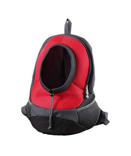 DONGKER Pet Backpack, Pet Carrier Pouch Dog Carrier Backpack Pet Travel Tote Bag Ventilation Breathable for Dog Cat Puppy Outdoor Sports (L,RED)