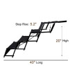 maxpama Premium Nonslip Dog Car 4 Steps for SUV, Trucks,Couch and High Beds - Durable Metal Frame Pet Stairs Support up to 150 Lbs - Lightweight Folding Pet Ladder Ramp for Indoor Outdoor Use,Black,