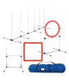 cHEERINg PET Dog Agility Training Equipment, 4 Piece Dog Obstacle course Includes Dog Jump, Tire Jump, Pause Box and Weave Poles with carrying case, Indoor Our Outdoor Dog Agilty Equipment