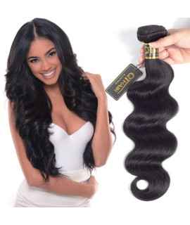 Qthair 14A Brazilian Body Wave Bundles Virgin Human Hair Hair Weave (12,100G,Natural Black)100 Unprocessed Brazilian Body Wave Virgin Hair Extensions For All Women