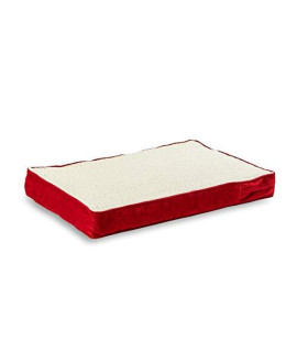 South Pine Porch Ollie Rectangle Orthopedic Foam Dog Bed, Crimson, Small (24" x 36")