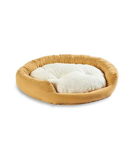 South Pine Porch Maddie Donut Dog Bed with Removable Center Pillow, Small, Cream, Small (24" x 24")