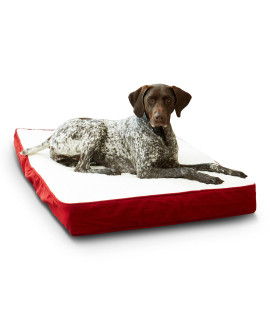 South Pine Porch Ollie Rectangle Orthopedic Foam Dog Bed, Crimson, Medium (42" x 30")