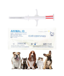 Smoostart 20 Pack Universal Standard Pet Microchip, ISO11784/ISO11784/FDX-B Pet ID Tags, 15 Bit Microchip Dog for Animal/Pet/Dog/Cat/Pig (1.4x8mm)