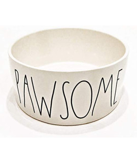 Rae Dunn by Magenta Large Ceramic Dog Feeding Bowl | Pawsome | Diameter: 8"