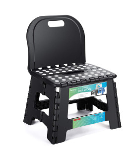 AcSTEP Heavy Duty Step Stool with Back Support, Kids Step Stool, Adult Folding Stool for Outdoor or Indoor Kitchen Step Stools and Bathroom Stool, 9 inch Toddler Step Stool