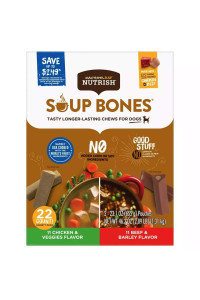 Rachael Ray Nutrish Soup Bone Dog Treat Variety Pack, Beef & Chicken (22 ct.)