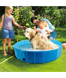 Large 63" x 12" Foldable Dog Bath Pool Dog Swimming Pool Pet Bathing Tub Pet Pool Bathing Tub for Dogs Cats