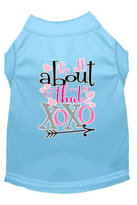 Mirage Pet Product All About That XOXO Screen Print Dog Shirt Baby Blue Med
