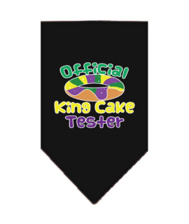 Mirage Pet Product King cake Taster Screen Print Mardi gras Bandana Black Large