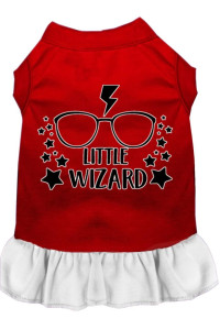 Mirage Pet Product Little Wizard Screen Print Dog Dress Red with White Sm (10)
