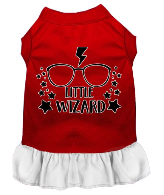 Mirage Pet Product Little Wizard Screen Print Dog Dress Red with White Sm (10)