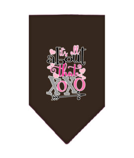Mirage Pet Product All About That XOXO Screen Print Bandana cocoa Small