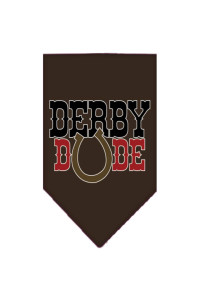 Mirage Pet Product Derby Dude Screen Print Bandana cocoa Large