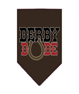 Mirage Pet Product Derby Dude Screen Print Bandana cocoa Large