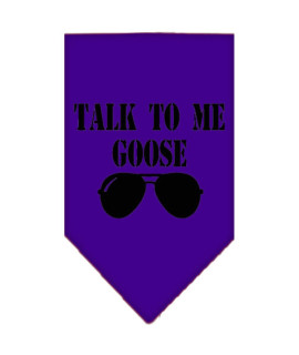 Talk to me goose Screen Print Pet Bandana Purple Small