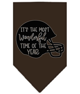 Mirage Pet Product Most Wonderful Time of The Year (Football) Screen Print Bandana cocoa Large