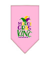 Mirage Pet Products Mardi gras King Screen Print Mardi gras Bandana Light Pink Large