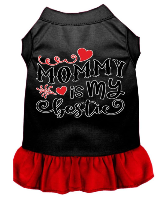Mirage Pet Product Mommy is My Bestie Screen Print Dog Dress Black with Red (14)
