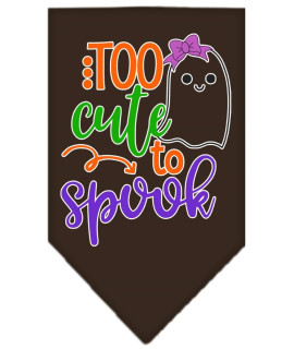 Mirage Pet Product Too cute to Spook-girly ghost Screen Print Bandana cocoa Small