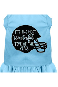 Mirage Pet Product Most Wonderful Time of The Year (Football) Screen Print Dog Dress Baby Blue