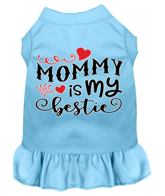 Mirage Pet Product Mommy is My Bestie Screen Print Dog Dress Baby Blue (14)