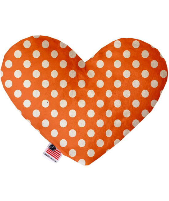 Mirage Pet Product Melon Orange Swiss Dots 6 inch Stuffing Free Heart Dog Toy