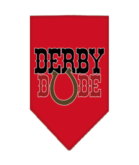 Mirage Pet Product Derby Dude Screen Print Bandana Red Large