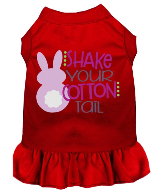Mirage Pet Product Shake Your cotton Tail Screen Print Dog Dress Red Sm (10)