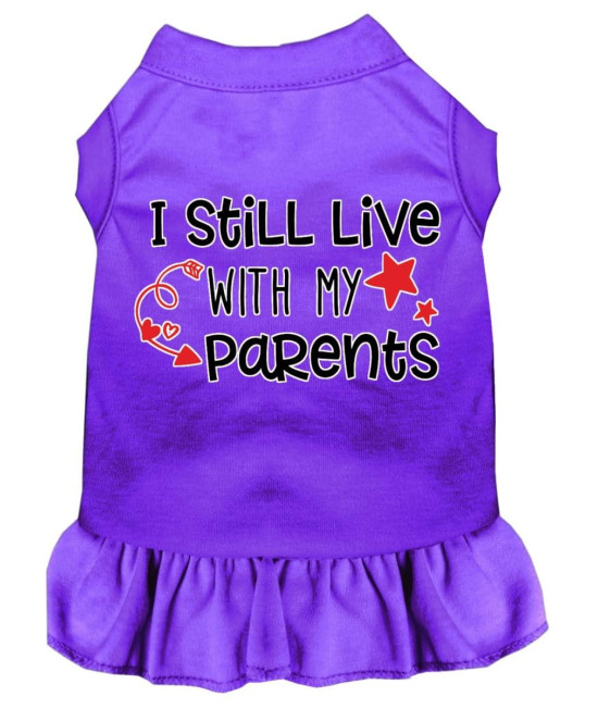 Mirage Pet Product Still Live with My Parents Screen Print Dog Dress Purple (14)