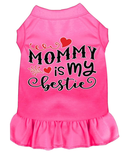 Mirage Pet Product Mommy is My Bestie Screen Print Dog Dress Bright Pink XS (8)
