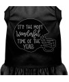 Mirage Pet Product Most Wonderful Time of The Year (Football) Screen Print Dog Dress Black