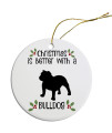 Mirage Pet Product Breed Specific Round christmas Ornament Bulldog