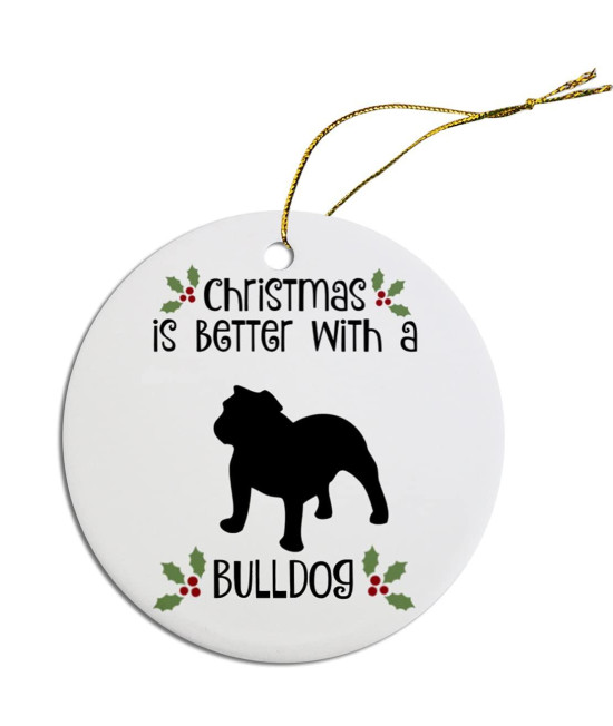 Mirage Pet Product Breed Specific Round christmas Ornament Bulldog