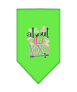 Mirage Pet Product All About That XOXO Screen Print Bandana Lime green Large