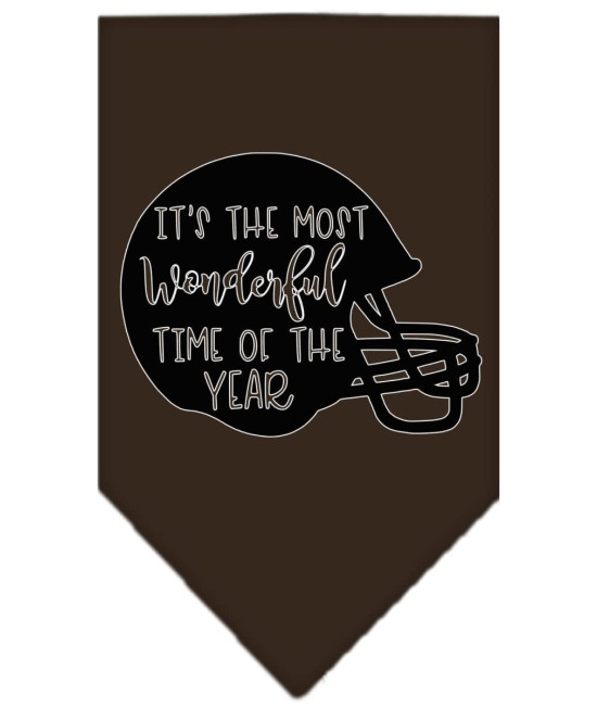 Mirage Pet Product Most Wonderful Time of The Year (Football) Screen Print Bandana cocoa Small